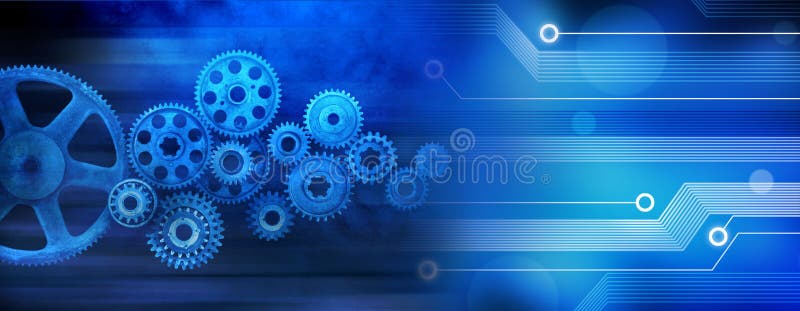 Innovation Computer Data Cogs Technology Banner Background 向量例证