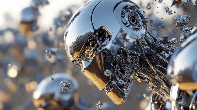 Innovation dissolving robot swarm vector illustration