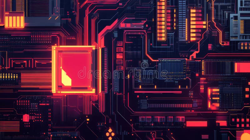 Innovation glitch-transitioning semiconductor royalty free illustration