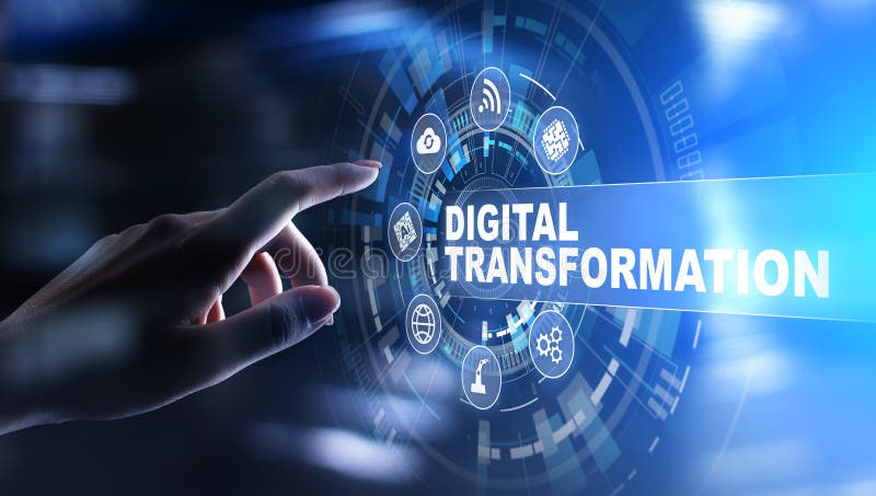 Innovation i samband med digital omvandling. affärs- och modernt teknikkoncept. royaltyfri bild