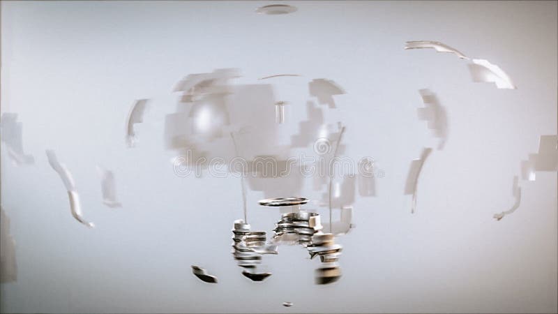 Innovation from incandescent to fluorescent light bulb stock illustration