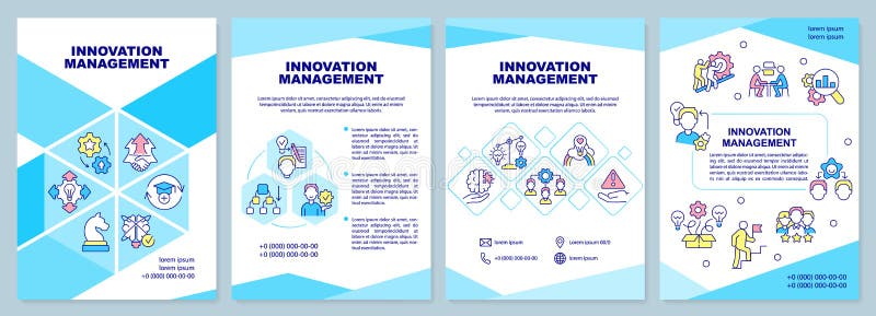 Innovation management turquoise brochure template royalty free illustration