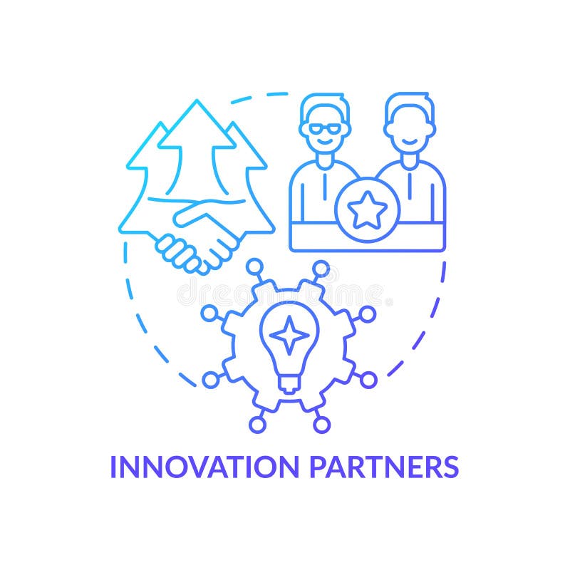 Innovation partners blue gradient concept icon stock illustration