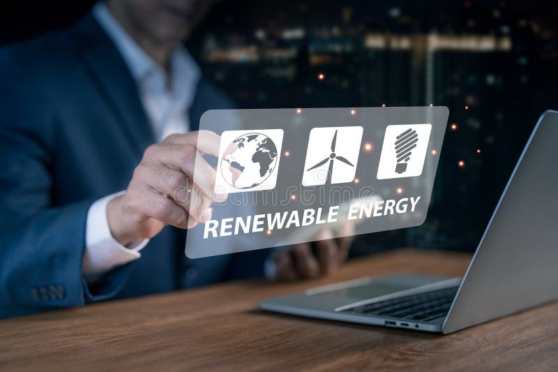 Innovation in renewable energy sources. Zero-emission technology is an environmentally beneficial industry and a possible stock photos