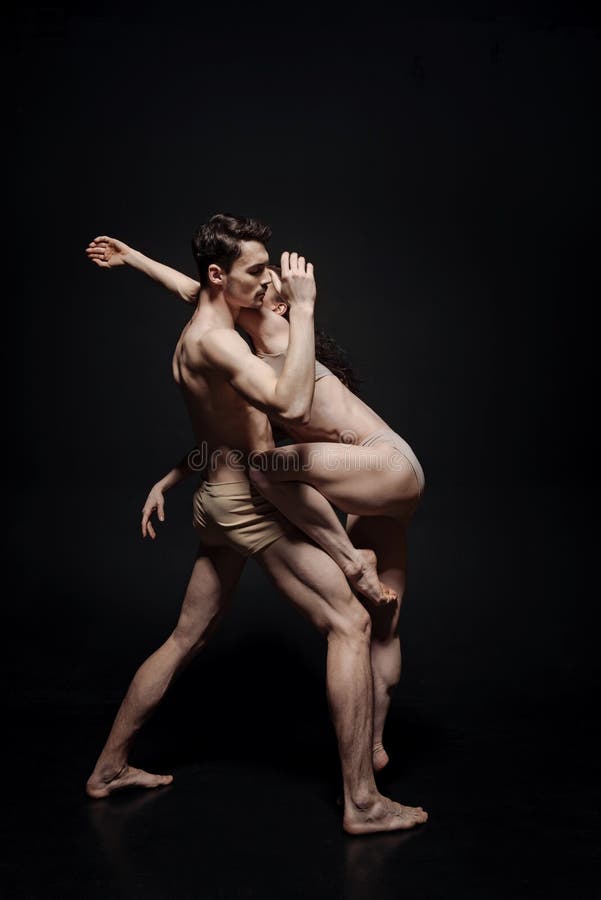 Innovational dance couple taking part in the art performance royalty free stock images