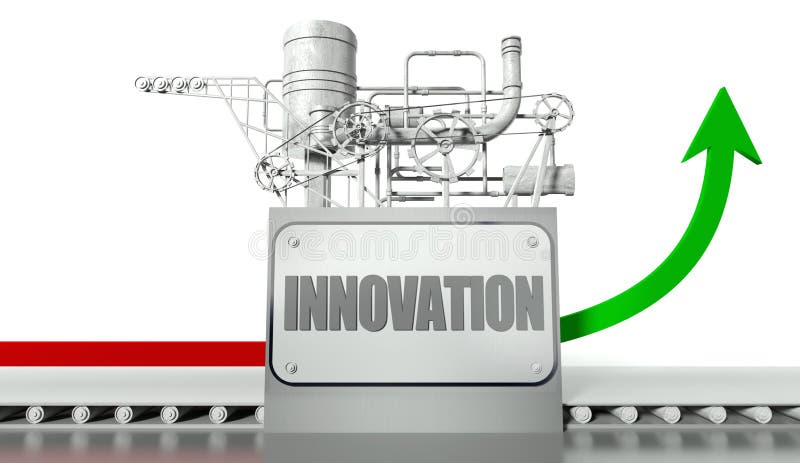 Innovationbegrepp med grafen och maskinen vektor illustrationer