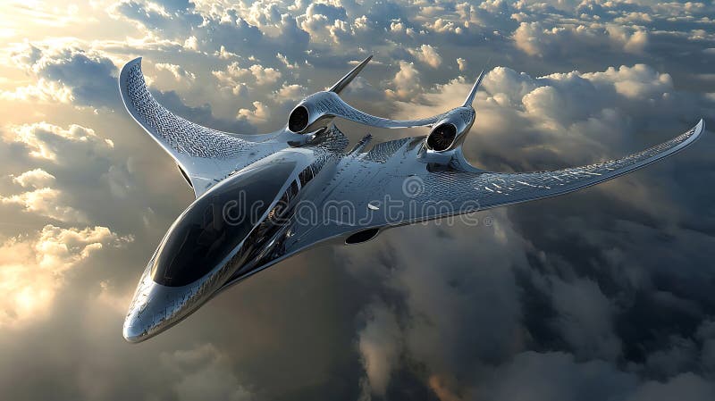 Innovative aircraft design exploring the future of aviation with bird-like wing structures for enhanced aerodynamics and. This image showcases a revolutionary aircraft concept featuring wings designed to mimic the natural structure of birds. The advanced design aims to enhance flight efficiency improve aerodynamics and potentially redefine modern aviation