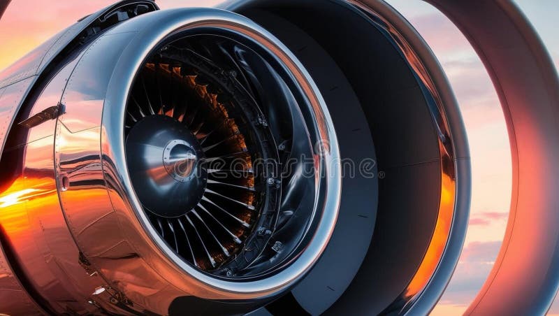 Innovative Aircraft Engine with Groundbreaking Technologies vector illustration