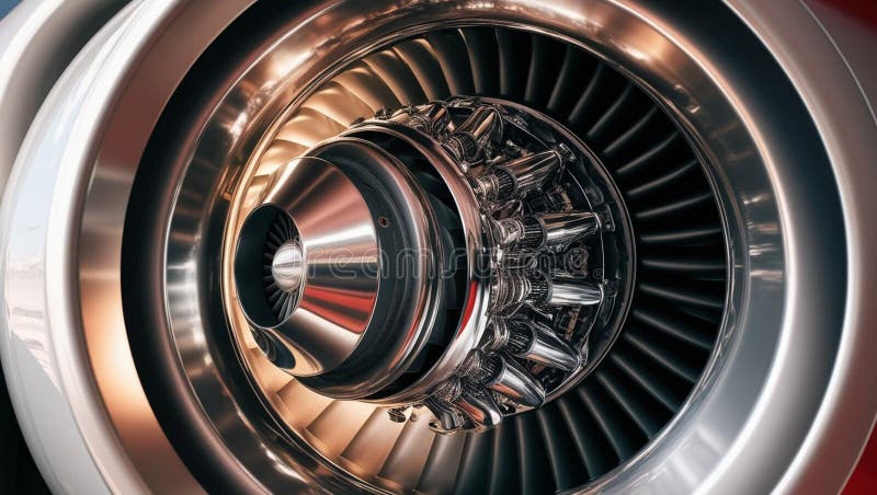 Innovative Aircraft Engine with Groundbreaking Technologies stock illustration
