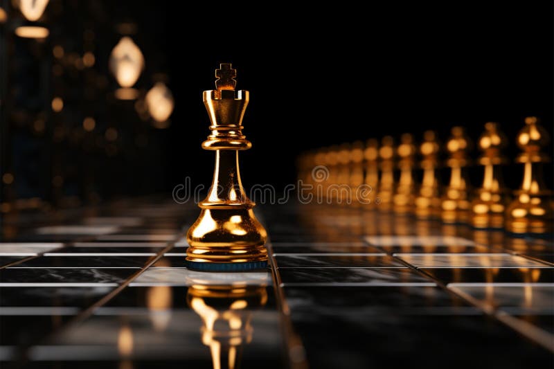 Innovative approach Golden pawn breaks free, illustrating unique leadership concept vector illustration