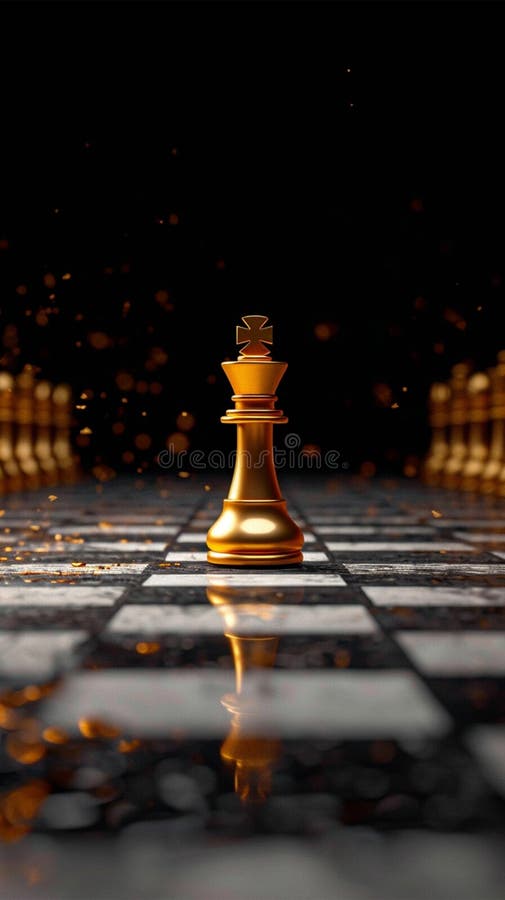 Innovative approach Golden pawn breaks free, illustrating unique leadership concept royalty free illustration