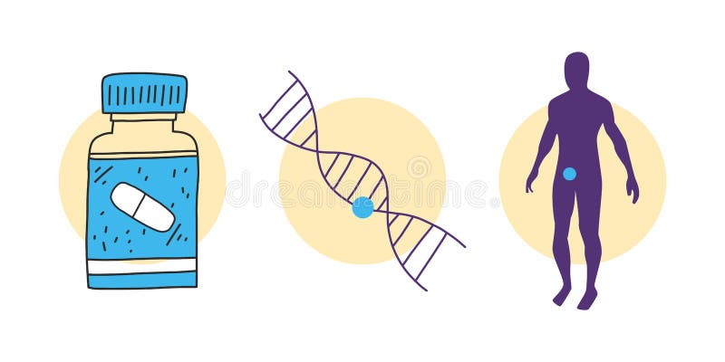 Innovative approach healthcare precision medicine. vector illustration