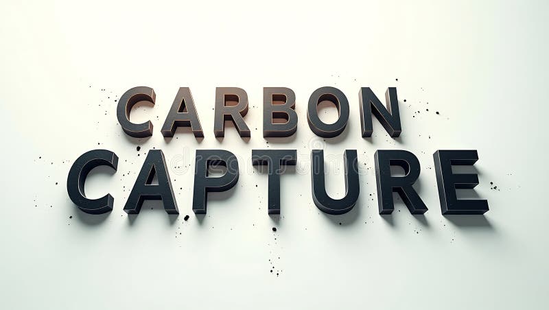 Innovative approach to carbon capture with bold typography. Bold letters forming Carbon Capture show a creative design for addressing climate issues. The text stands out against a plain backdrop, emphasizing the significance of carbon reduction efforts