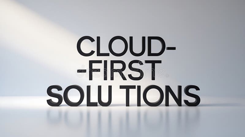 Innovative cloud-first approach showcased in modern typography on a clean backdrop vector illustration