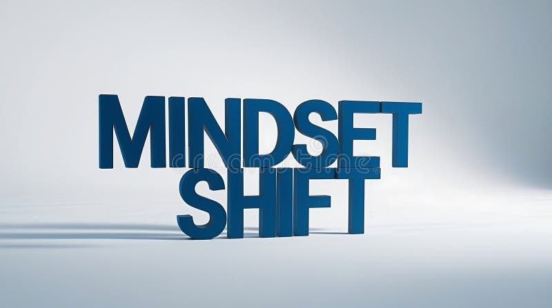 Innovative ideas presented through bold typography for mindset shift stock illustration