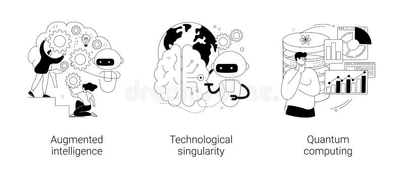 Innovative information technology abstract concept vector illustrations. royalty free illustration