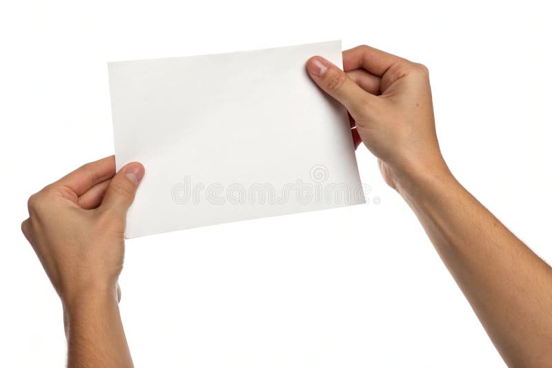 Innovative Kommunikation : Hände mit einem Papierbanner stock abbildung