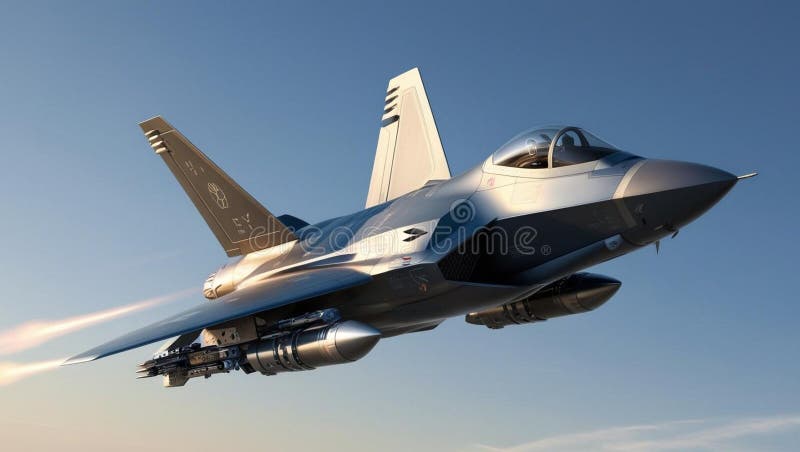 High-tech military aircraft with artificial intelligence vector illustration