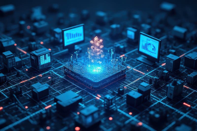 Innovative Network Monitoring Technologies vector illustration