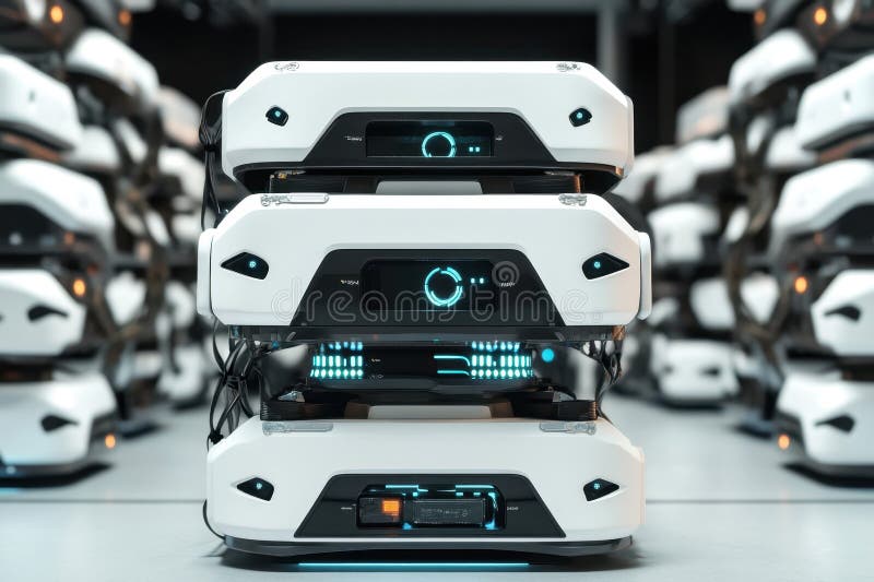 Innovative robotic storage system showcases advanced technology in modern facility stock photo