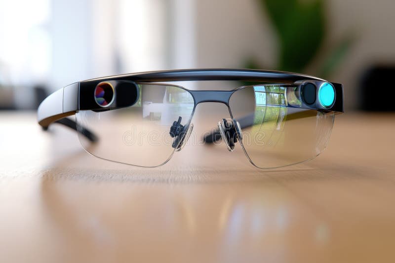 Innovative smart eyewear designed for augmented reality applications and immersive experiences royalty free stock image