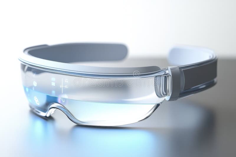 Innovative smart glasses with transparent design and advanced technology features royalty free illustration
