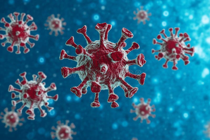 Innovative Smart Microscope Displaying 3D Hologram of Microorganism royalty free stock images