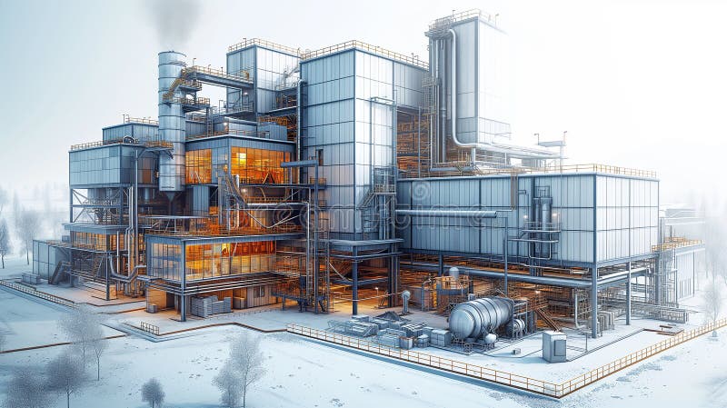 The innovative systems utilized within waste sorting facility for waste management vector illustration