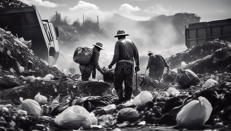 Innovative waste sorting efforts on Earth royalty free stock photo