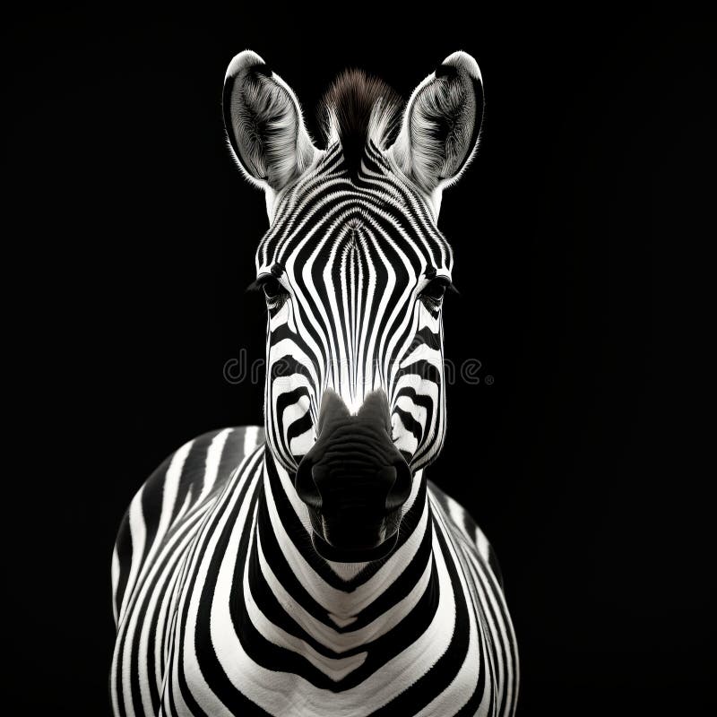 Innovative Zebra Art: Minimalist Strokes, Hyper-realistic Atmospheres, Bold Saturation royalty free illustration