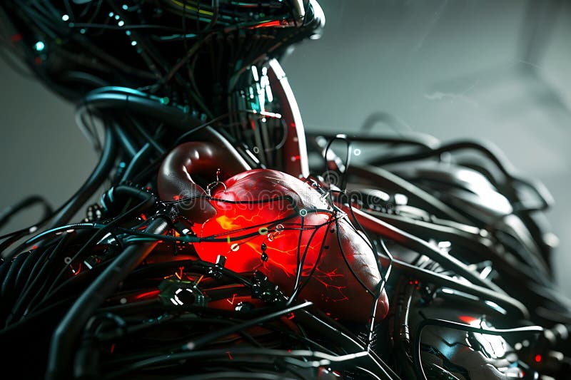 Innovatives Roboterherz-Design mit fortschrittlichen mechanischen Elementen vektor abbildung