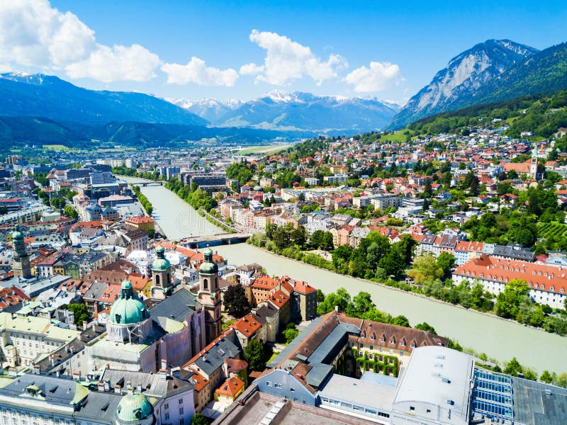 Innsbruck aerial view, Austria stock images Innsbruck aerial view, Austria stock images