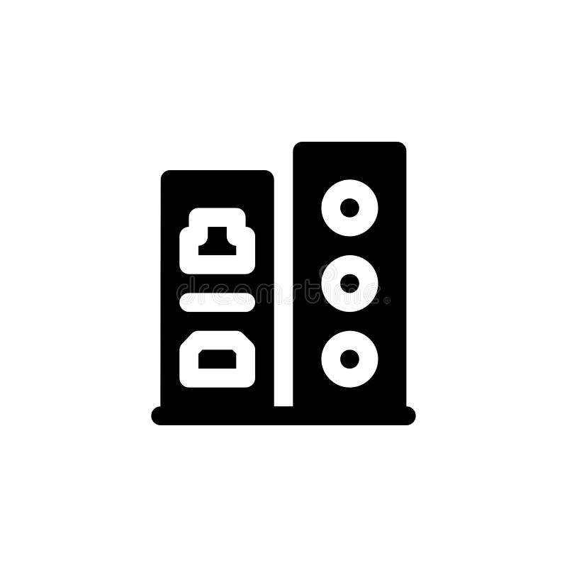 Input Output Port Vector Icon. Computer Component Icon Solid Style