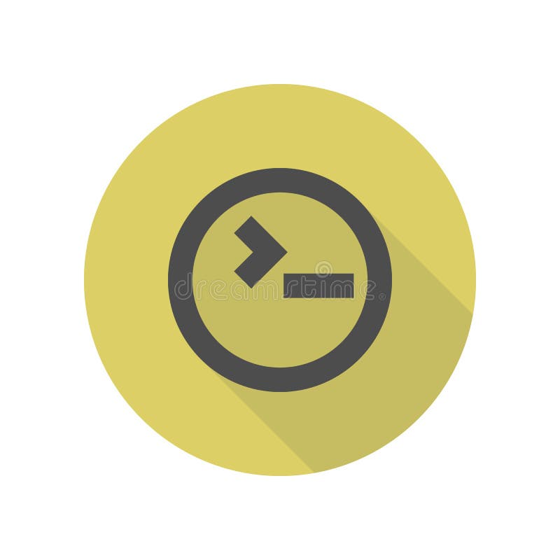 Input sign long shadow icon. Simple glyph, flat vector of web icons for ui and ux, website or mobile application stock illustration