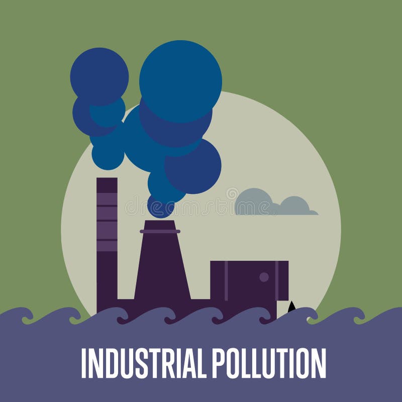 Inquinamento industriale Fabbrica con il fumaiolo illustrazione vettoriale Inquinamento industriale Fabbrica con il fumaiolo illustrazione vettoriale