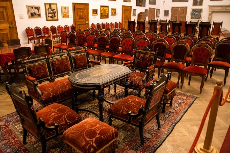 Inre av Bojnice den medeltida slotten, UNESCOarv i Slovakien royaltyfri fotografi Inre av Bojnice den medeltida slotten, UNESCOarv i Slovakien royaltyfri fotografi