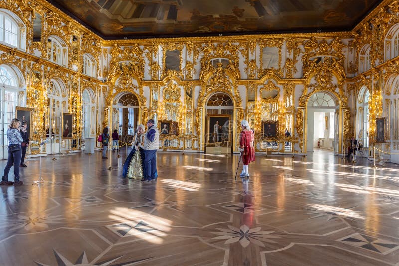 Inre av Catherine Palace i Tsarskoye Selo (Pushkin), ne arkivbild Inre av Catherine Palace i Tsarskoye Selo (Pushkin), ne arkivbild