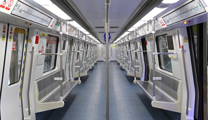 Inre för Shenzhen tunnelbanadrev arkivbild Inre för Shenzhen tunnelbanadrev arkivbild