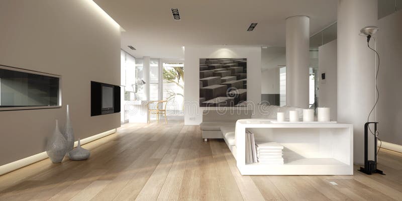 Inre minimalist white royaltyfri illustrationer