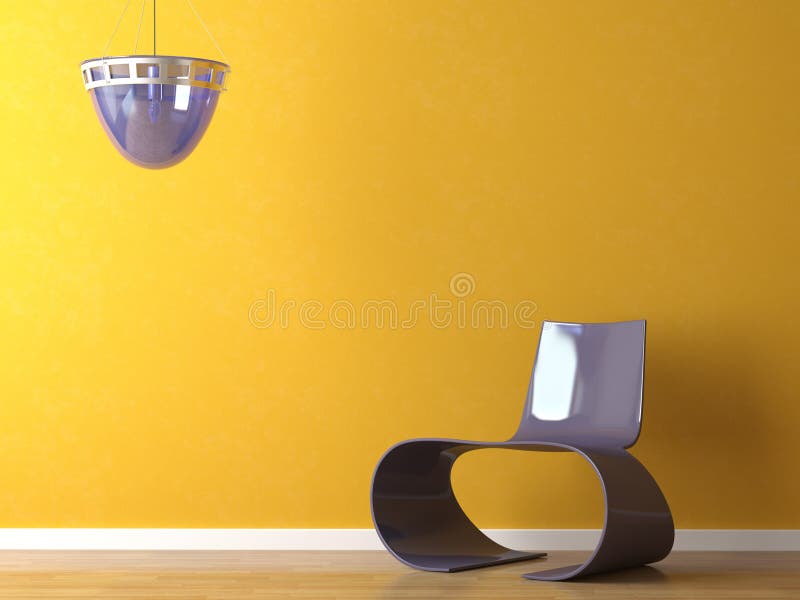 Inre modern orange purpur vägg för stolsdesign