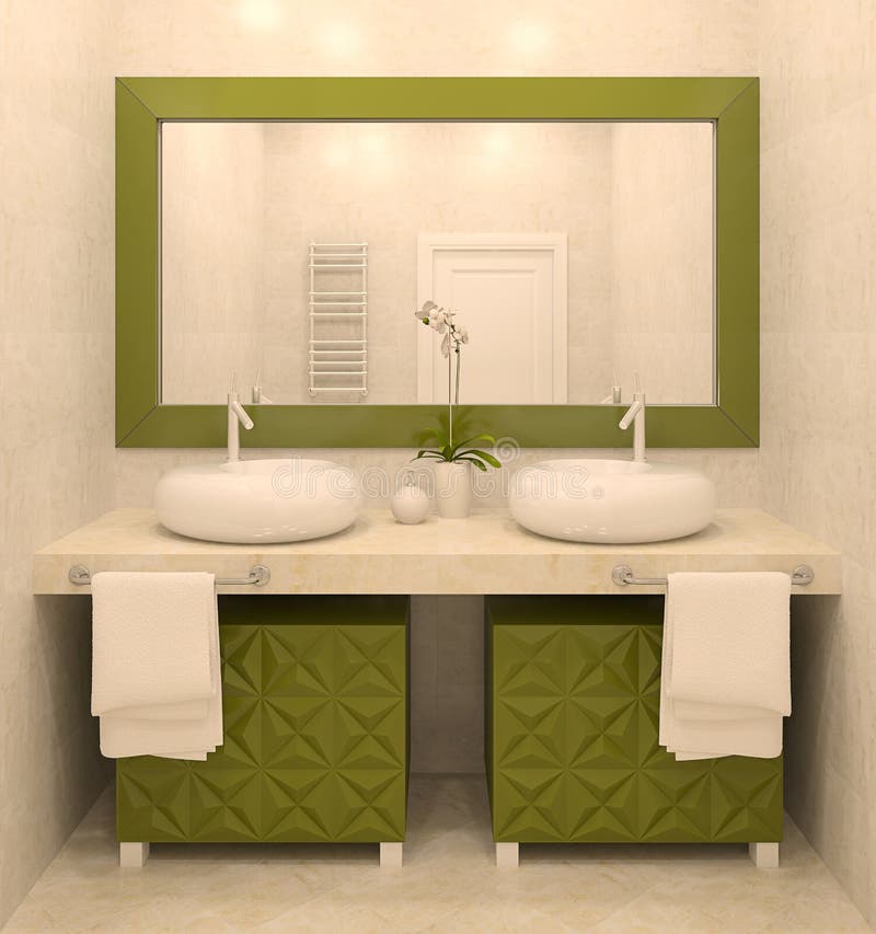 Modernt badrumsinre stock illustrationer