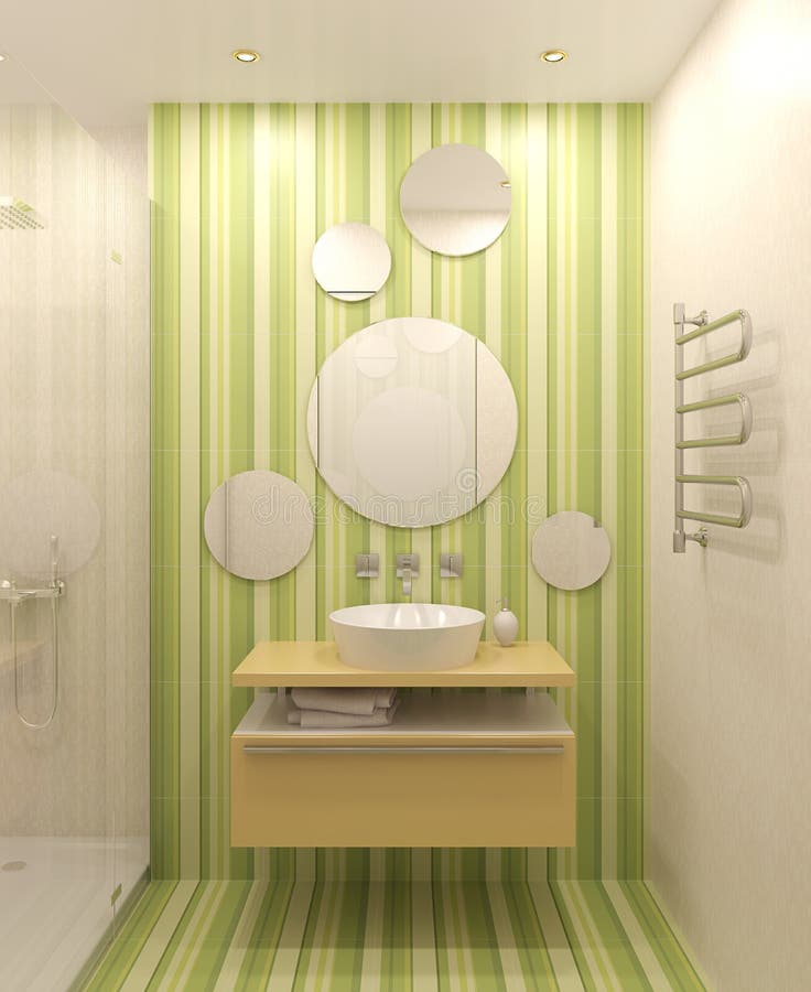 Modernt badrumsinre royaltyfri illustrationer