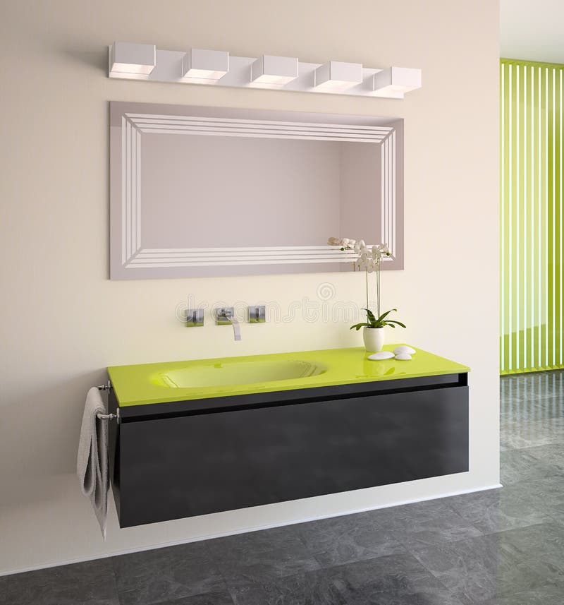 Modernt badrumsinredning stock illustrationer