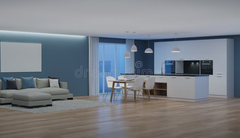 inre modernt för hus natt Aftonbelysning vektor illustrationer inre modernt för hus natt Aftonbelysning vektor illustrationer