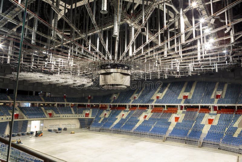 inre modernt Tauron arena Krakow arkivfoto inre modernt Tauron arena Krakow arkivfoto