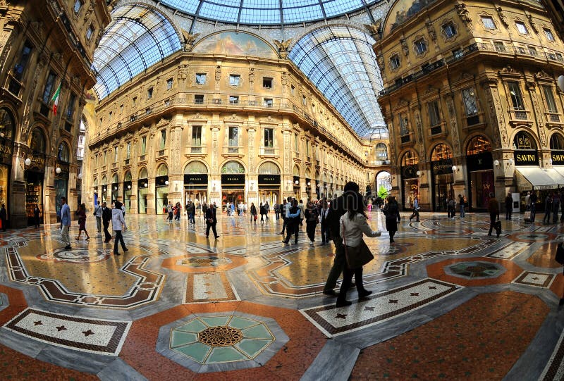 Galleria Vittorio Emanuele II, historical arcade, Milan, Lombardy, Italy. Galleria Vittorio Emanuele II, historical arcade, Milan, Lombardy, Italy