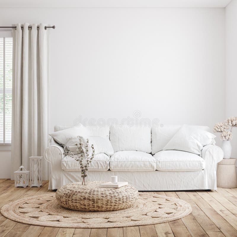 Inredningsbakgrund i bondgården,väggmockup stock illustrationer