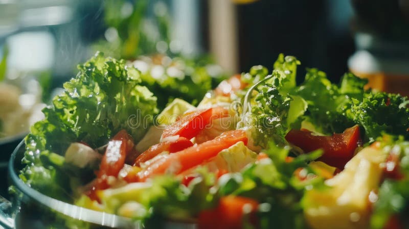 Insalata fresca di orto con pomodori e lattuga royalty illustrazione gratis