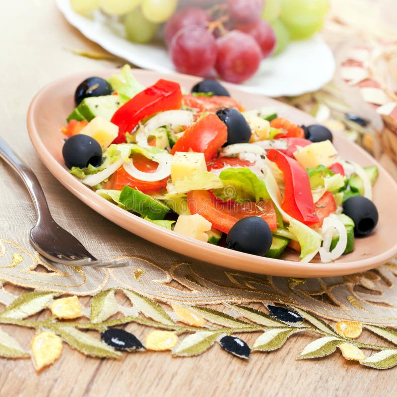 Insalata greca delle verdure fotografia stock Insalata greca delle verdure fotografia stock