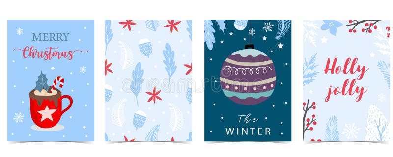 Collection of winter background set with tree,ball,chocolate,flower.Editable vector illustration for christmas invitation,postcard and website banner. Collection of winter background set with tree,ball,chocolate,flower.Editable vector illustration for christmas invitation,postcard and website banner.